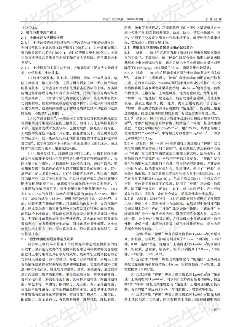 耕地传染微生物职能菌肥在重金属传染泥土改进中的利用钻研_01.jpg